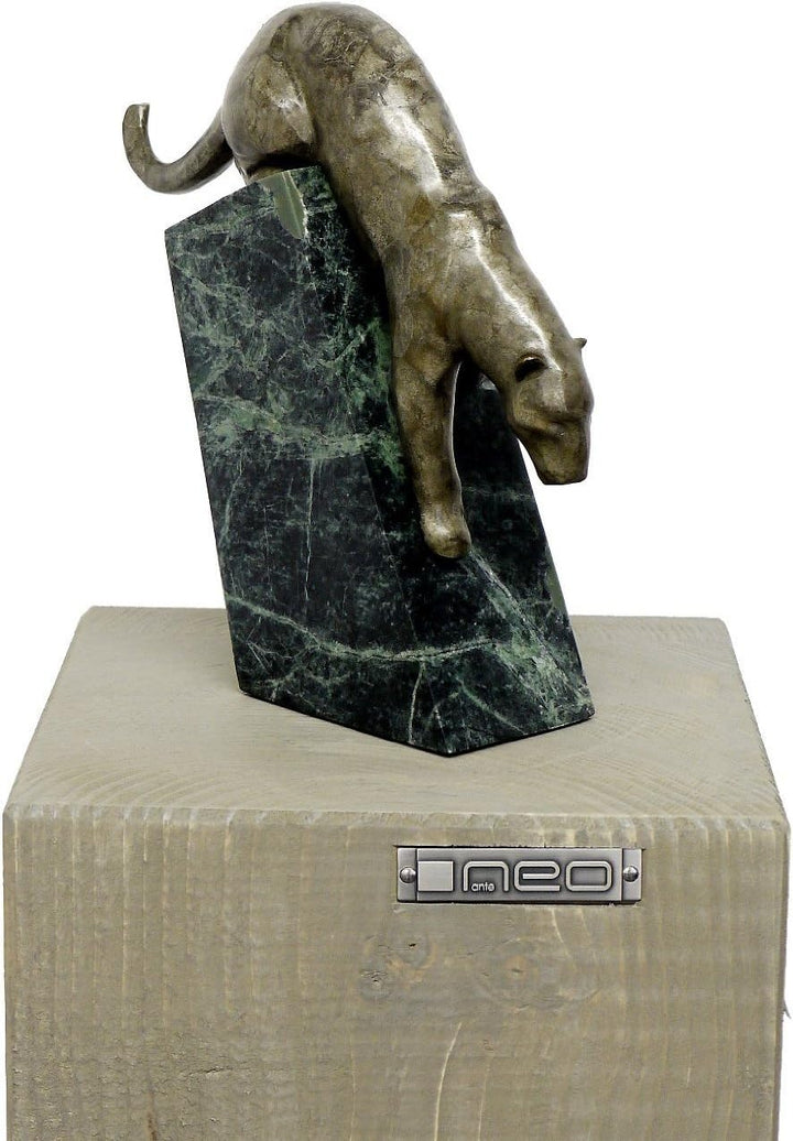 Kunst & Ambiente - Moderne Tierfigur aus Bronze - Schleichender Panther - signiert - Alfred Stevens