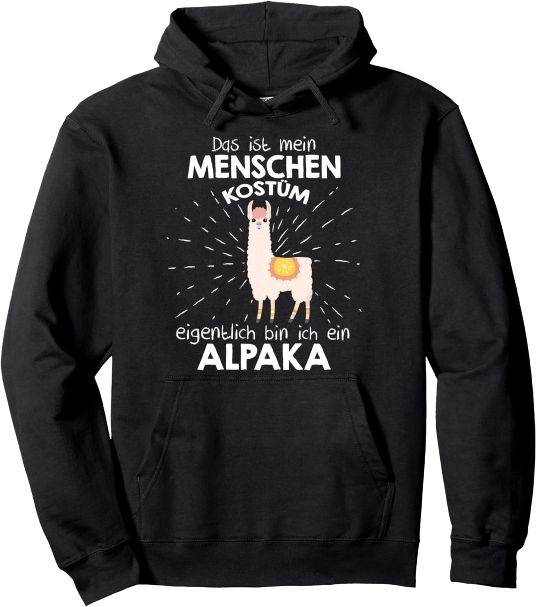 Mein Menschen Kostüm Bin ich ein Alpaka, Halloween Outfit Pullover Hoodie