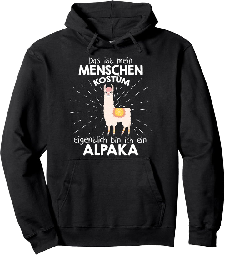 Mein Menschen Kostüm Bin ich ein Alpaka, Halloween Outfit Pullover Hoodie
