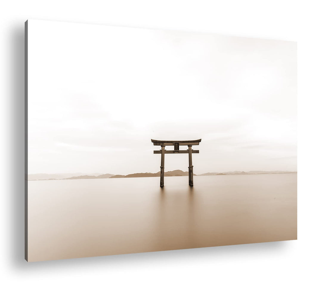 deyoli Wahrzeichen der japanischen Shinto-Religion Effekt: Sepia, Format: 80x60 als Leinwandbild, Mo