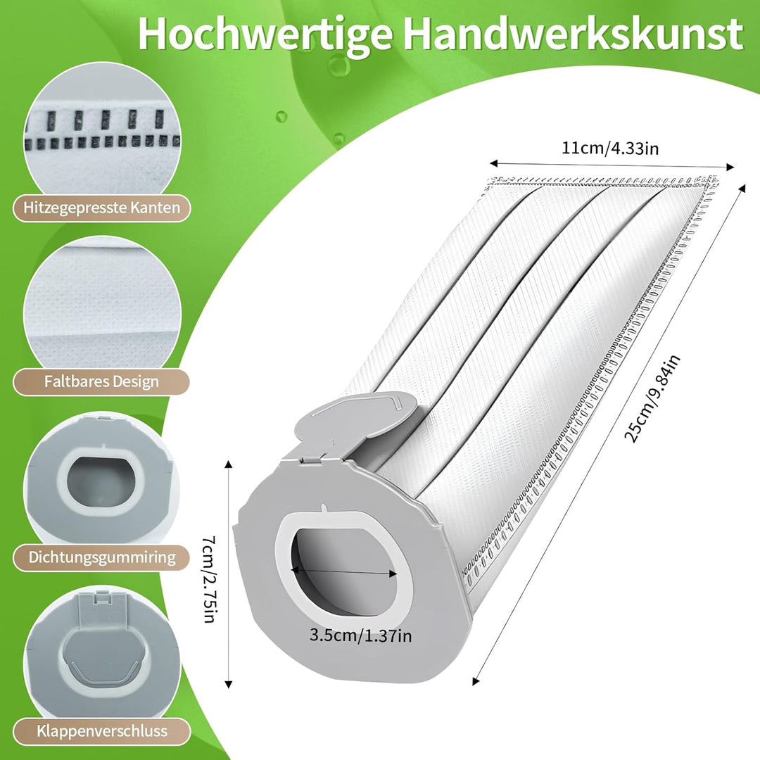 12 Stück Staubsaugerbeutel für Vorwerk Kobold VK7 FP7,Filtertüten für Vorwerk Akkusauger VK7 FP7,Ers