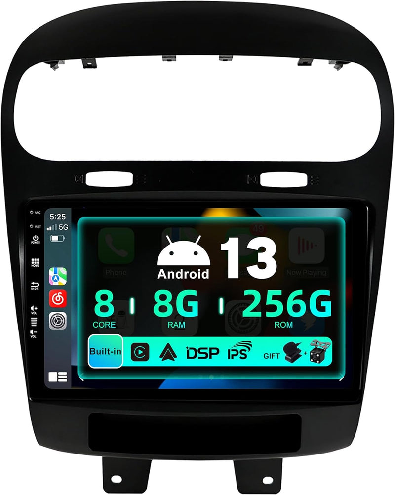 SXAUTO ¦ 8G+256G ¦ Android 12 IPS Autoradio für Fiat Freemont Dodge Journey Leap (2012-2020) - Einge