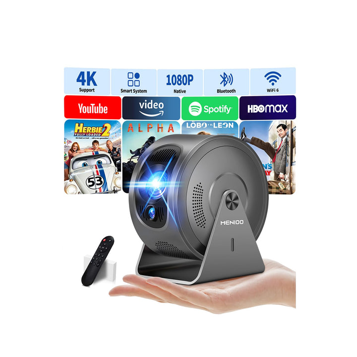 [Integrierte App] Mini Beamer Unterstützt 4K 1080P 2026, Projektor Auto Fokus und Trapezkorrektur, 3