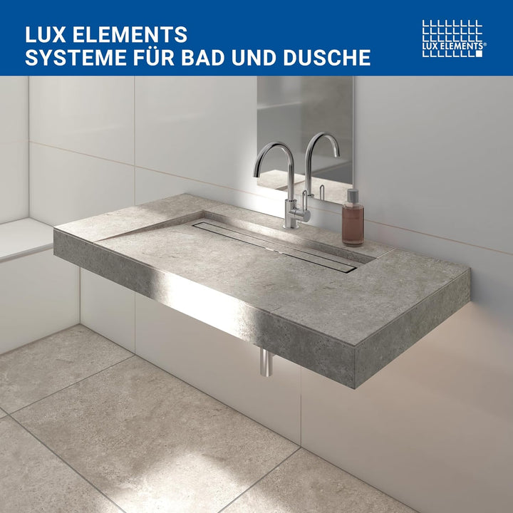 LUX ELEMENTS Waschtisch für Aufsatzwaschbecken - Fertig zum Verfliesen I Mit Ablaufrinne Inkl. Monta