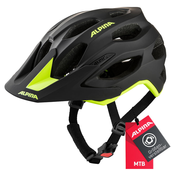 ALPINA Unisex - Erwachsene, CARAPAX 2.0 Fahrradhelm, black-red, 52-57 cm black-neon yellow matt 52-5