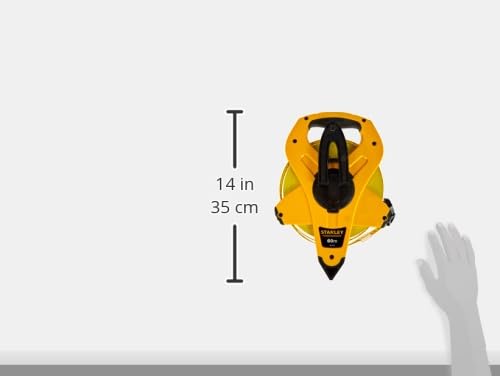 Stanley Rahmenbandmass Power Winder Fiberglas (60 m Länge, ergonomisch, Genauigkeitsklasse III) 2-34