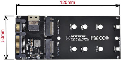 Chenyang M.2 NVME PCIE SSD auf SFF-8654 & NGFF SATA SSD auf SATA 2 in 1 Kombi Adapter für Mainboard