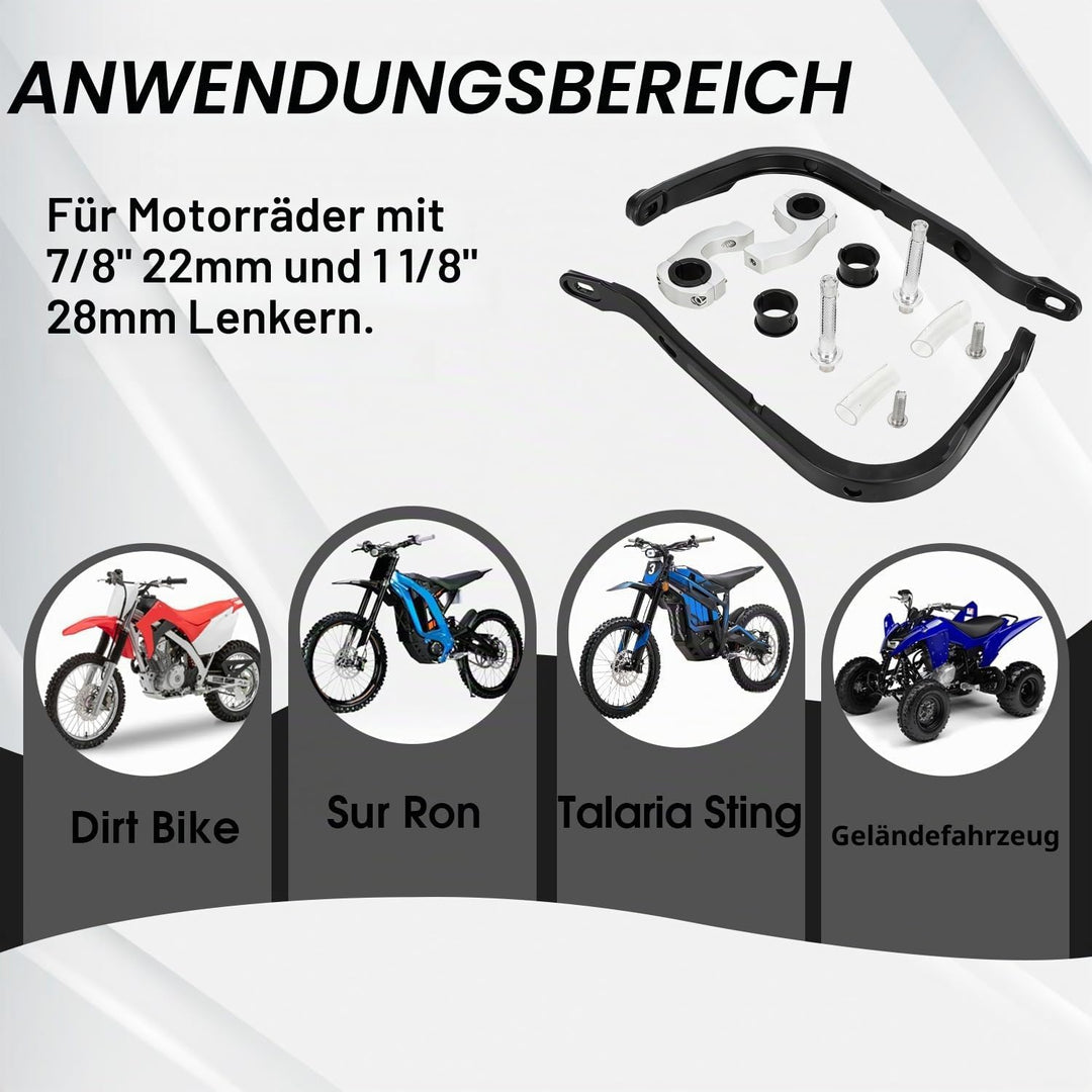 Paramani Moto Universale 7/20,3 cm, 22 mm e 1/20,3 cm 28 mm Manubrio a Spazzola per MX Motocross Dir