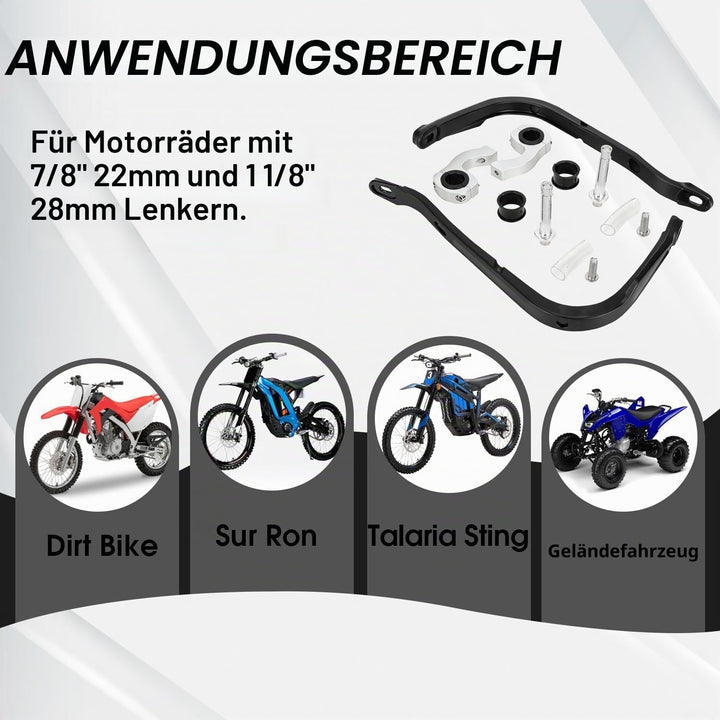 Paramani Moto Universale 7/20,3 cm, 22 mm e 1/20,3 cm 28 mm Manubrio a Spazzola per MX Motocross Dir