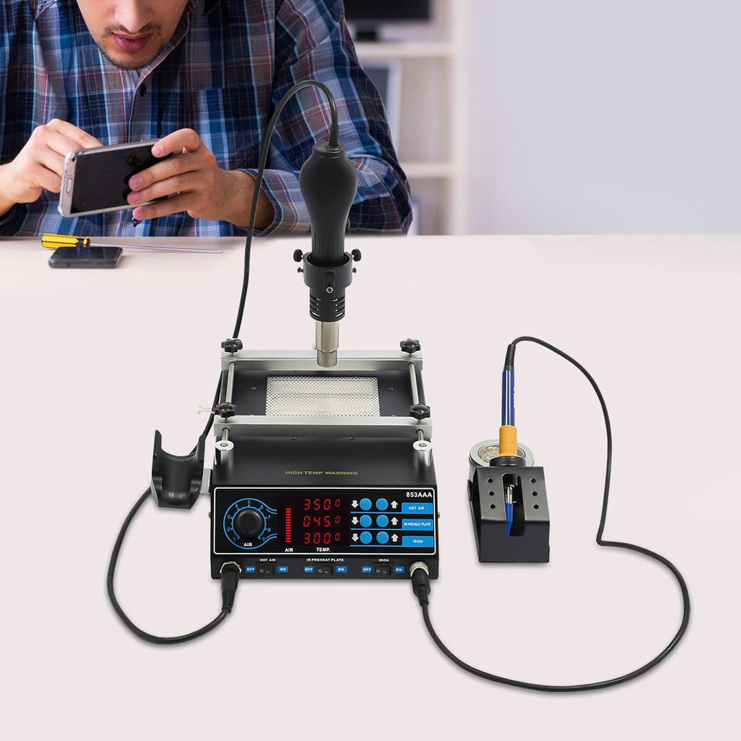Heissluft Lötstation mit einstellbarer Temperatur 100-480℃,automatisch Standby 212 ° F,1200W,Einstel