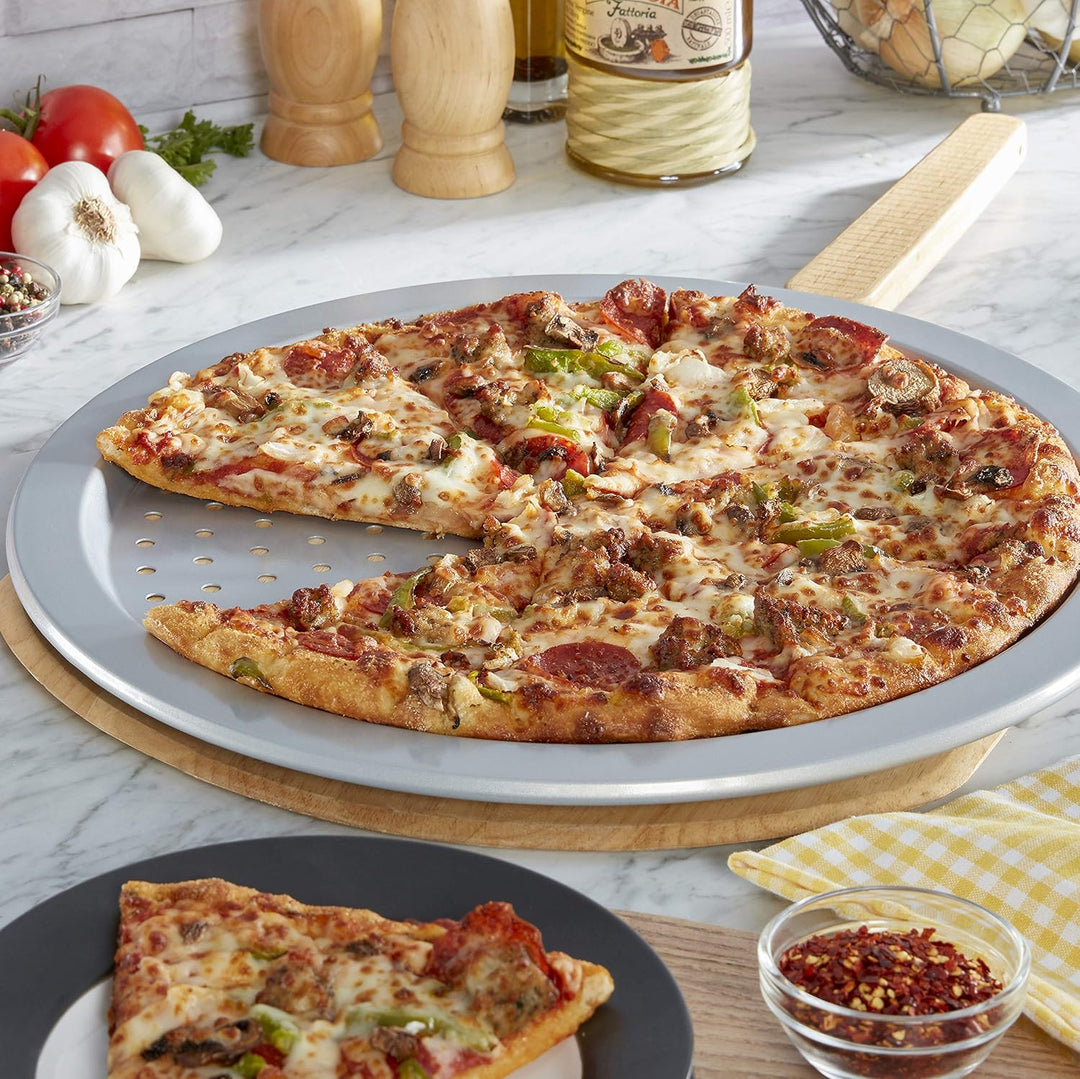 KitchenAid Pizza-Crisper, antihaftbeschichtet, Stahl, 35,6 cm, silberfarben 14-Inch Pizza Crisper, 1