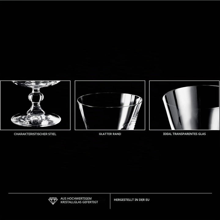 Krosno Eisbecher Eisschale Eisgläser Eiskaffe | Fruchtgeleeschale | Set von 6 | 380 ML | Krista Koll