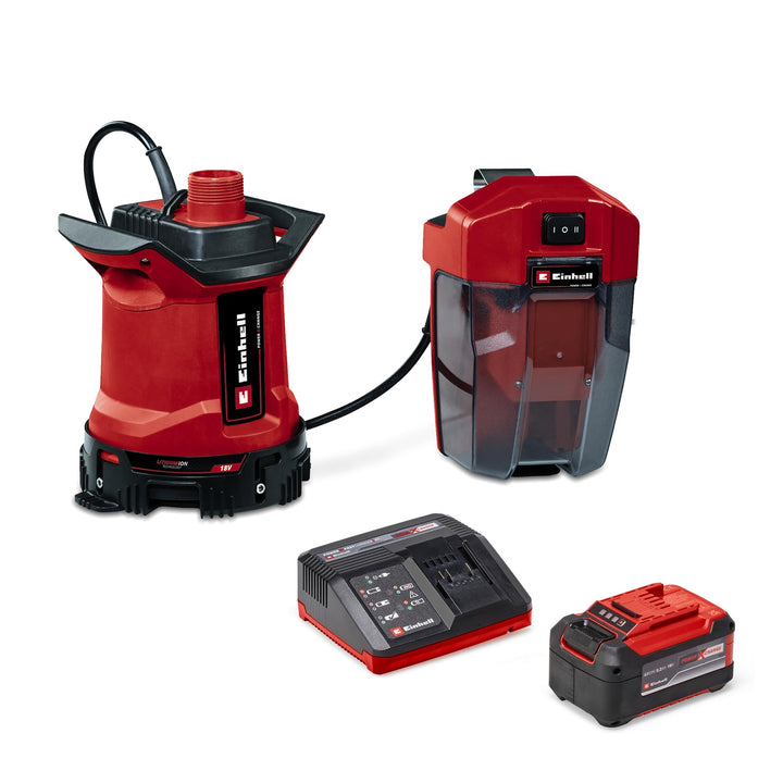 Einhell Akku-Schmutzwasserpumpe GE-DP 18/25 LL Li Power X-Change (18 V, 7.000 L/h Fördermenge, flach