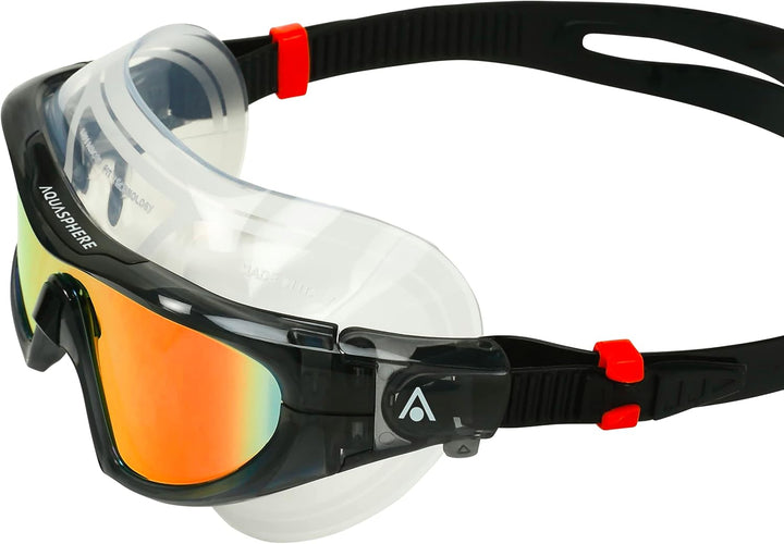 Aquasphere Unisex Vista Pro Schwimmmaske (1er Pack) Einheitsgrösse Gespiegelte Linse Schwarz-Orange,