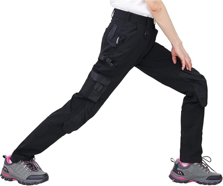 WORK IDEA Damen Slim-Fit Stretch Arbeitshose mit Cordura-Kniepolstern: Strapazierfähige Eleganz für