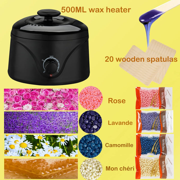 Wachswärmer Wachs Haarentfernung Waxing Set Wax Maschine Wachsmaschine Enthaarung Set Wachsgerät Wac