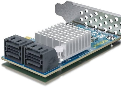 PCIe SATA X4 Card 4 Port with 4 SATA Cables and Low Profile Bracket, 6Gbps SATA3.0 Controller PCI Ex
