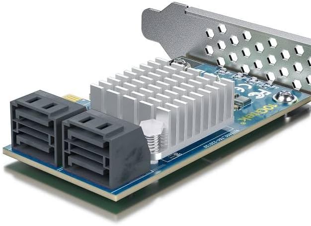 PCIe SATA X4 Card 4 Port with 4 SATA Cables and Low Profile Bracket, 6Gbps SATA3.0 Controller PCI Ex