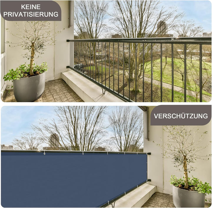 SUNNY GUARD Balkon Sichtschutz Wetterfest 90x500cm Balkonverkleidung Balkonabdeckung Balkonumspannun