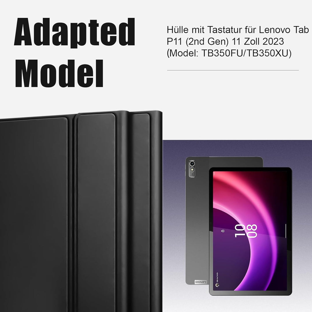 KTOITION Hülle mit Tastatur für Lenovo Tab P11 (2nd Gen) 11.5 Zoll TB350FU/TB350XU - (Deutsches) Tas