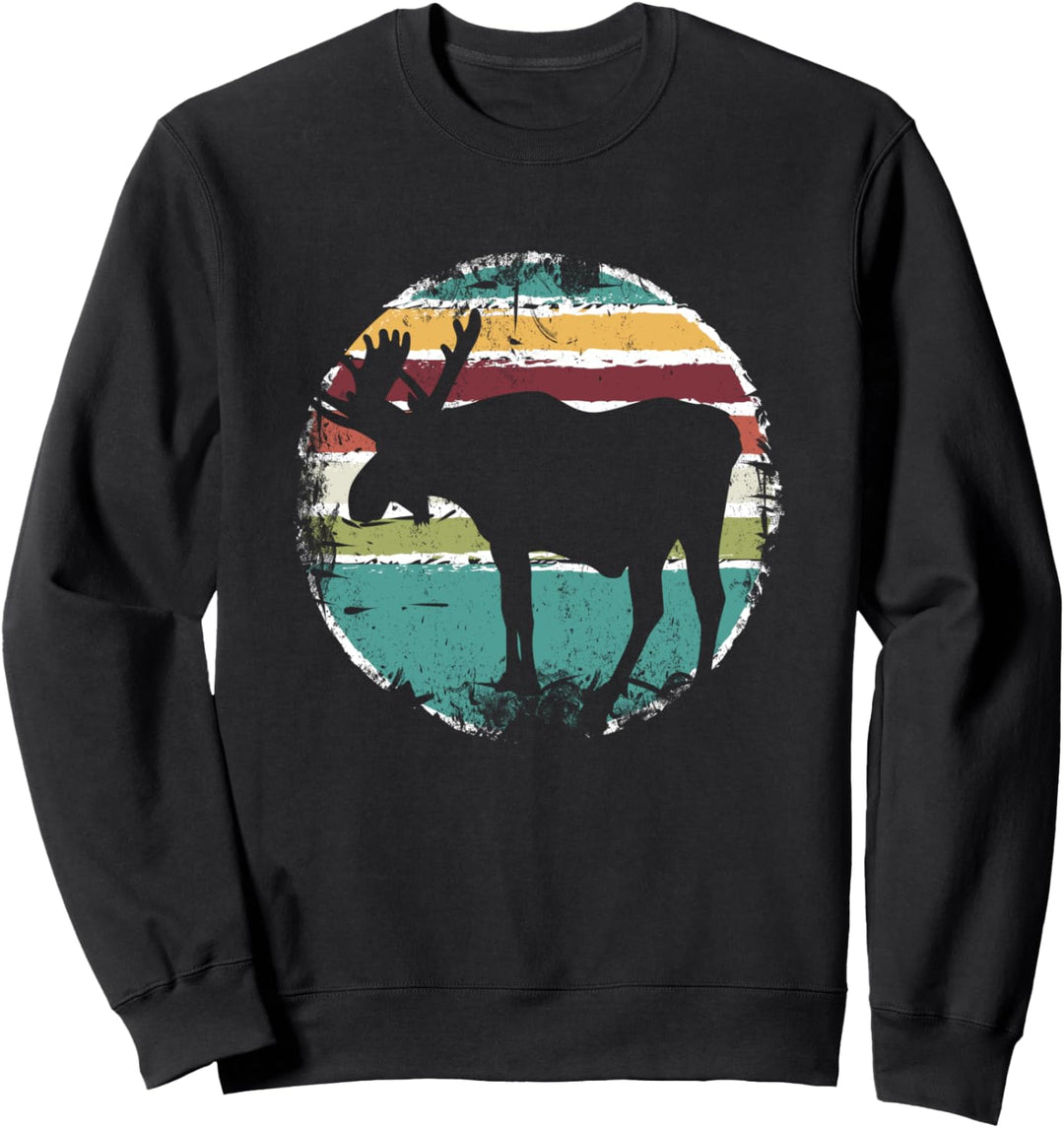 Retro Elch Norwegen Skandinavien - Wildnis Vintage Elch Sweatshirt