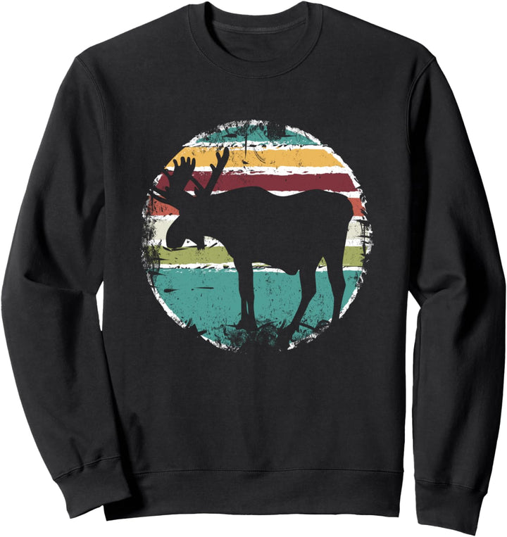 Retro Elch Norwegen Skandinavien - Wildnis Vintage Elch Sweatshirt