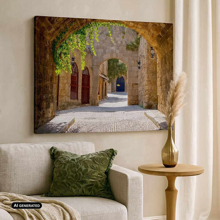Bilder auf Leinwand 100x70cm Leinwandbild Strasse Geschichte Architektur Denkmal Gross Wanddeko Bild