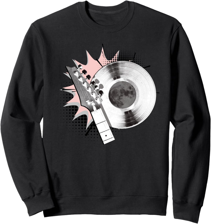 Guitar Disc Music Sound Lustiges Musiker Fun Sweatshirt