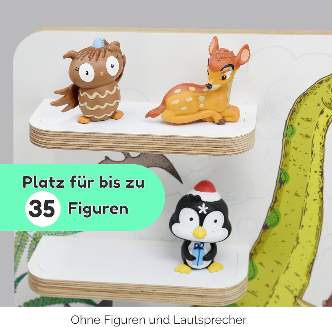 stadtecken Holzregal für Musikbox I Passend für die Toniebox und ca. 35 Tonies I Perfekte Aufbewahru