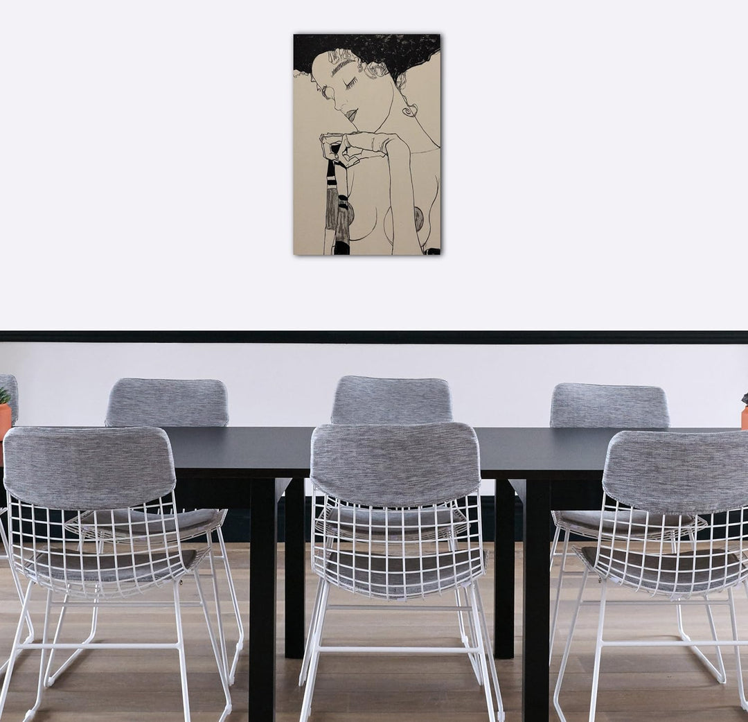 Printed Paintings Leinwand (60x80cm): Egon Schiele - Portrait von Gerti Schiele 60x80 cm, 60x80 cm