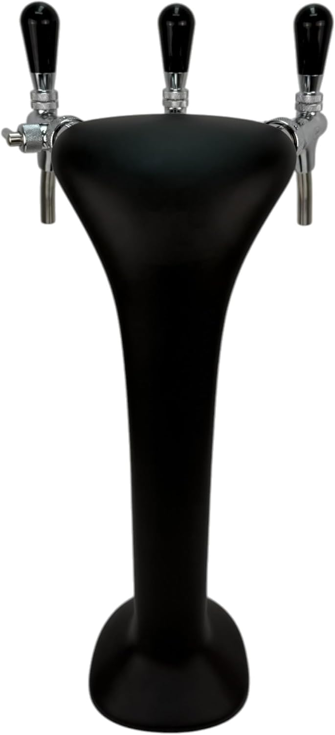 Cobra Classic Elegant Sprudelwasser Schanksäule 3-leitig schwarz (matt) – BieTal® Zapfsäule für stil