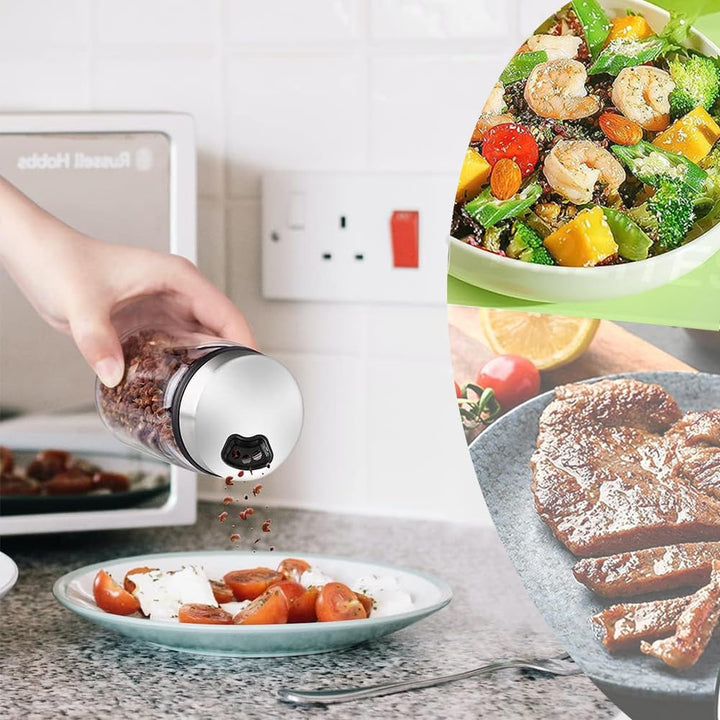 Aiareozy 300ml Gewürzgläser mit Drehdeckel, 2 Stück Borosilikatglas Gewürzstreuer, Gewürzdosen, Gewü