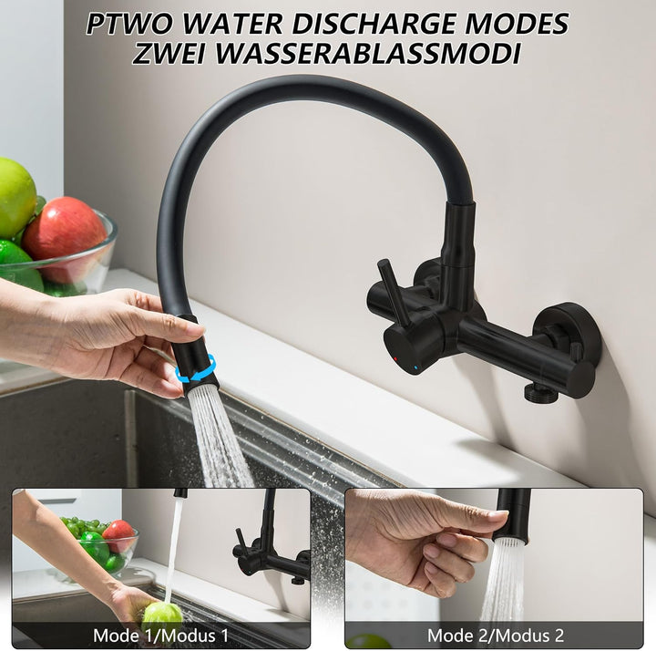 Wandarmatur Küche mit 3/4 Zoll Anschluss für Geschirrspüler/Waschmaschine, Küchenarmatur Wandmontage