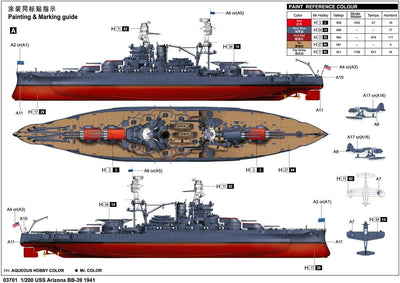 Trumpeter TRU03701 3701 Modellbausatz USS Arizona BB-39, Verschieden