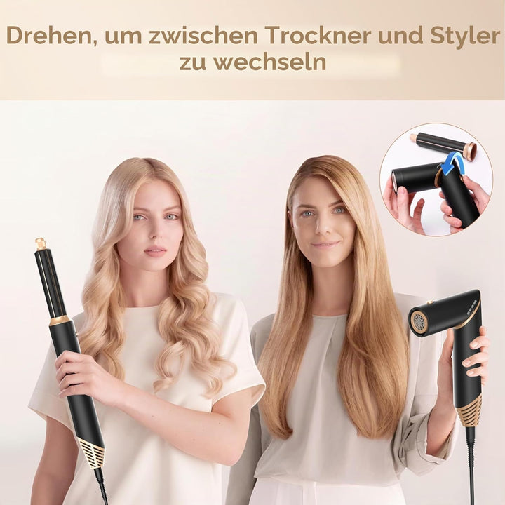 Hairstyler 5 in 1, Hair Styler Set, Airstyler 5 in 1, Haar Styler mit Automatischer Luft Lockenstab,