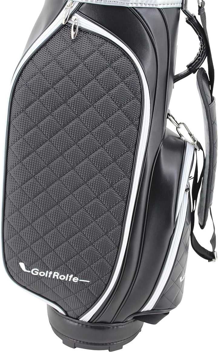 GolfRolfe 14286 Golfbag schwarz - Design Golftasche Caddybag Sporttasche Cartbag