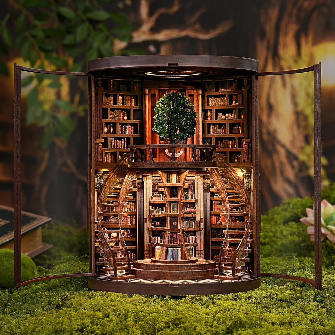 Book Nook Kit, DIY Miniatur Haus Puppenhaus Bausatz Bücherregal Deko für Jugendliche und Erwachsene（