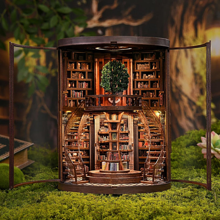 Book Nook Kit, DIY Miniatur Haus Puppenhaus Bausatz Bücherregal Deko für Jugendliche und Erwachsene（