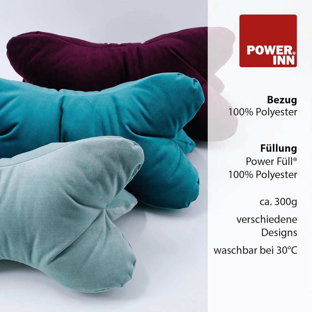 POWER INN Leseknochen de Luxe ca. 46x25cm | Nackenkissen als Buchstütze und Lesekissen | 30°C waschb