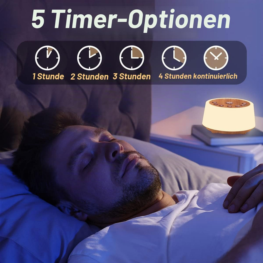 Color Noise SoundMaschinen mit 10 Farben Nachtlicht 25 beruhigende Geräusche und SchlafWeissRauschma