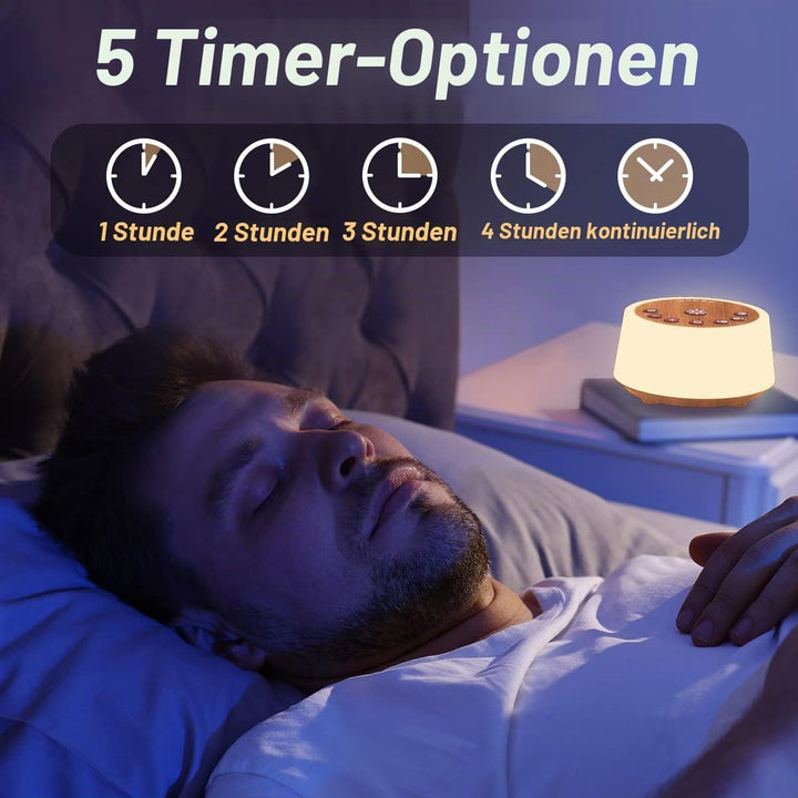 Color Noise SoundMaschinen mit 10 Farben Nachtlicht 25 beruhigende Geräusche und SchlafWeissRauschma