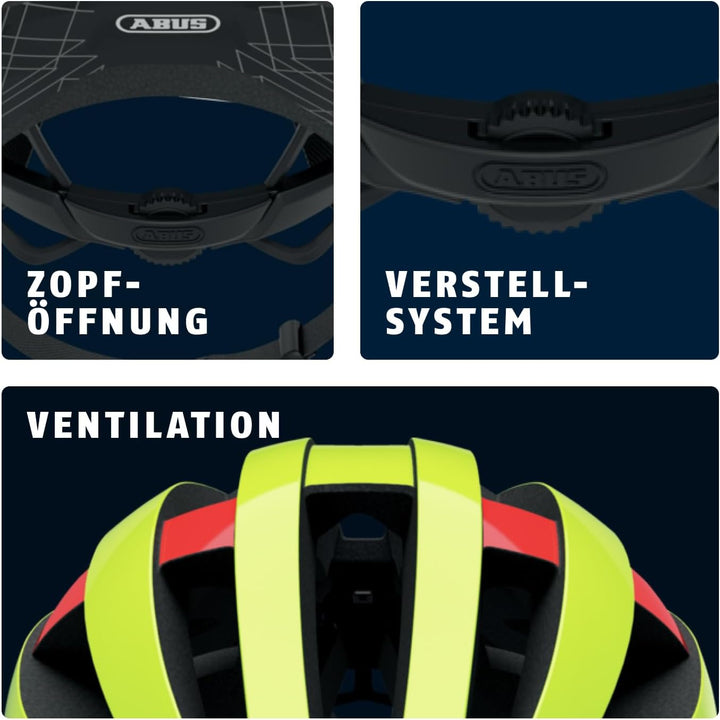 ABUS Rennradhelm Viantor MIPS Gelb (neon yellow) S (51-55 cm), Gelb (neon yellow) S (51-55 cm)