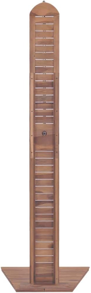 Festnight Gartendusche Aussendusche Garten Edelstah Aussendusche Duschkopf Teak Massiv 70 x 75 x 204