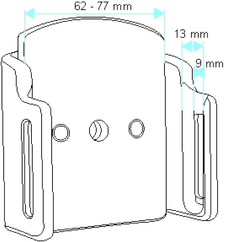 Brodit 511308 passiv universal Kfz-Halterung (Breite: 62-77mm, Dicke: 9-13mm) schwarz Single, Single