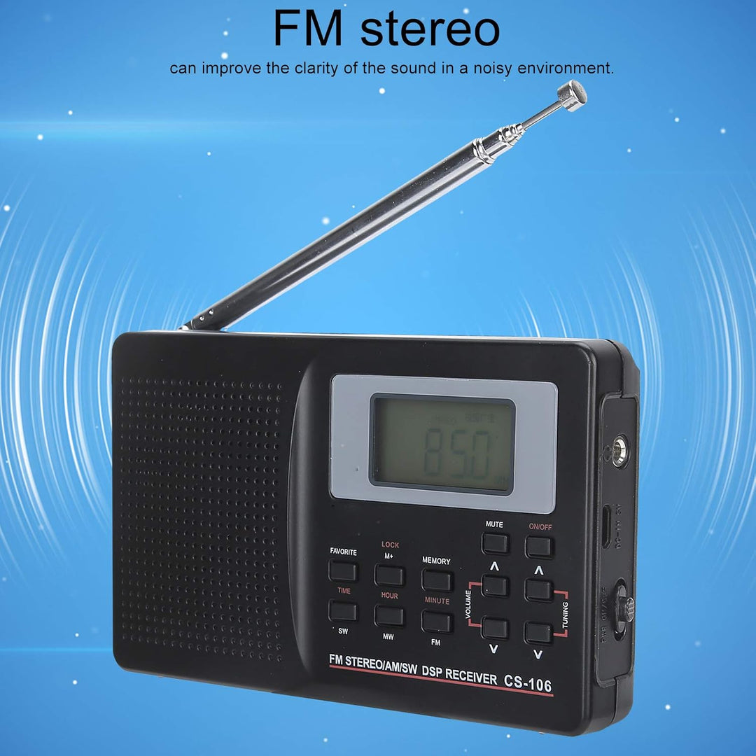 VBESTLIFE CS‑106 Tragbares Radio, UKW/AM/SW/MW/LW/TV-Vollband-Empfängerradio Weltweites Rundfunkradi