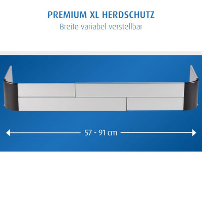 Reer Herdschutzgitter Premium XL zum Kleben, grössenverstellbar 57-90 cm, für Induktion und Gasherd