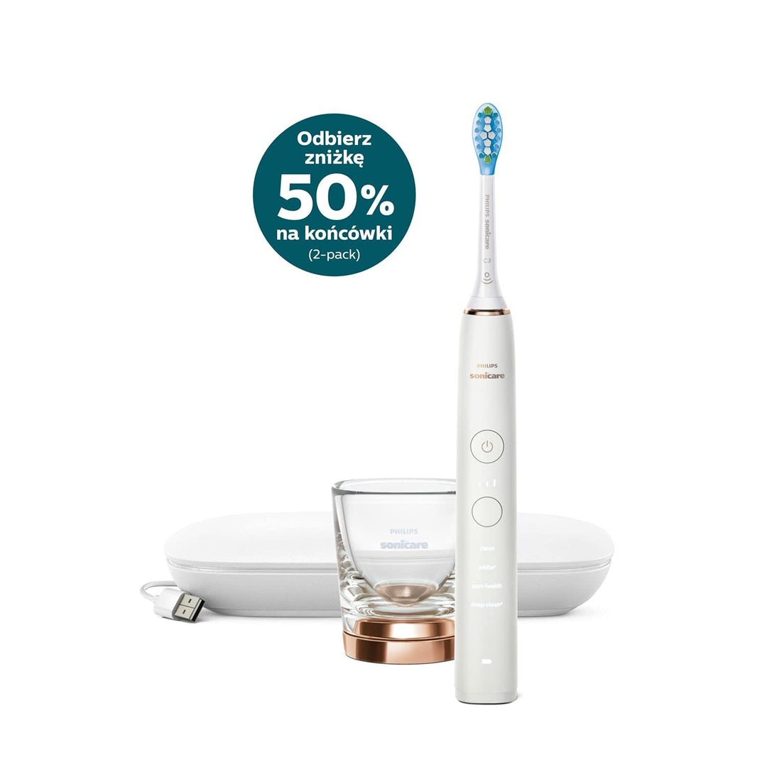 Philips Sonicare Diamond Clean 9000 Zahnbürste Rose Gold Elektrische Zahnbürste Weis 1 stück (1er Pa