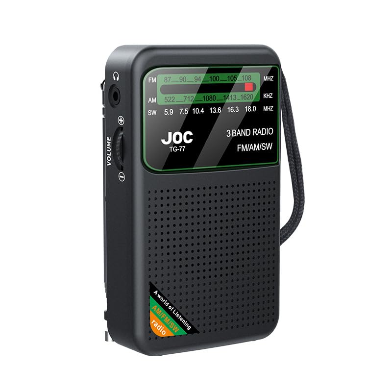 Tragbares Radio AM/FM/SW Taschenradio mit Wiederaufladbarem Akku Einbauter Lautsprecher mit HD-Displ