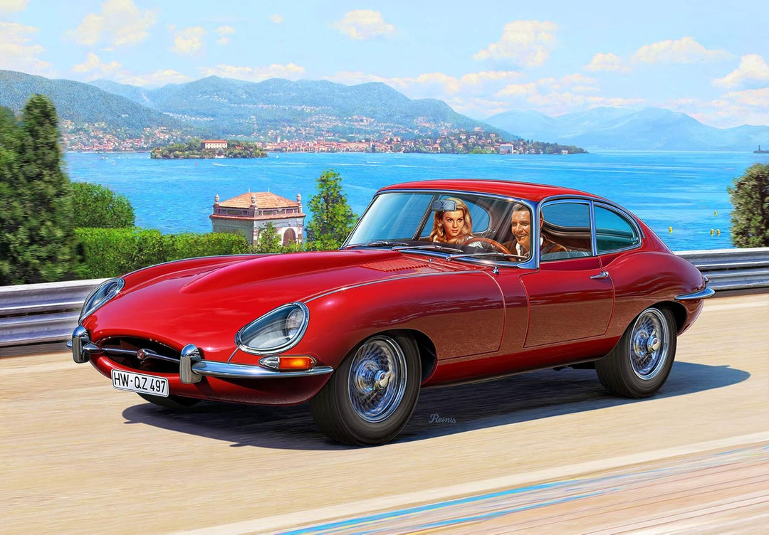 Revell RV07668 7668 Jaguar E-Type (Coupé) originalgetreuer Modellbausatz für Einsteiger, unlackiert
