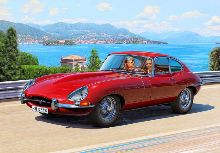 Revell RV07668 7668 Jaguar E-Type (Coupé) originalgetreuer Modellbausatz für Einsteiger, unlackiert